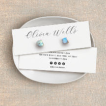 Signature Script Stud Earring Jewelry Display Card