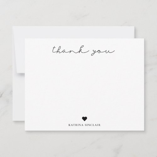 Signature Script Thank You Heart Note Card