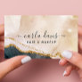 Signature Script Watercolor Pink Black Gold Marble Business Card