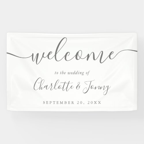 Signature Script Wedding Welcome Banner