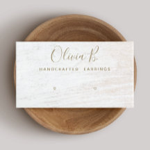 Signature Script White Wood Earring Display Busin