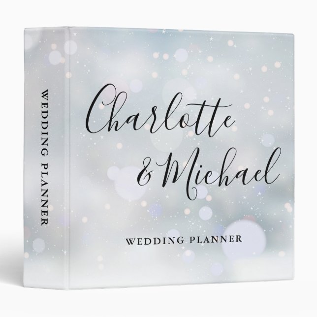Signature Script Winter Frost Wedding Planner 3 Ring Binder (Front/Spine)