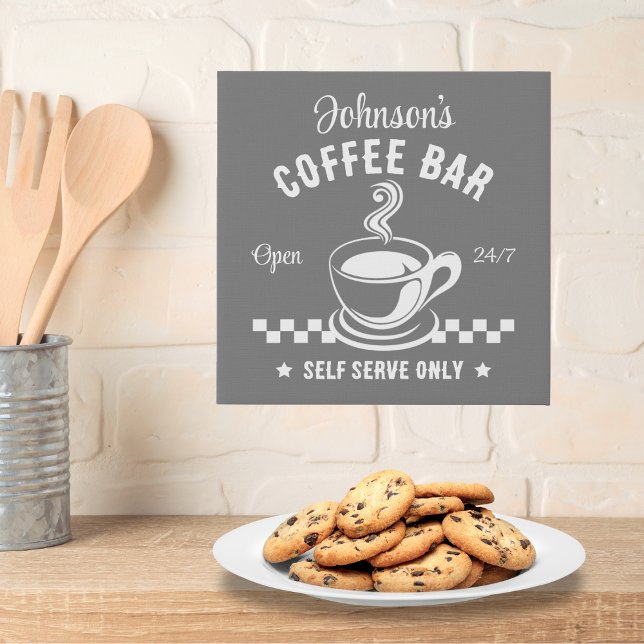 Signature Self Serve Coffee Bar Faux Canvas Print (Creator Uploaded)