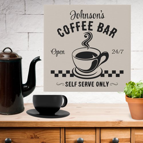 Signature Self Serve Coffee Bar  Faux Canvas Print