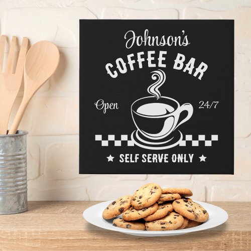 Signature Self Serve Coffee Bar Faux Canvas Print