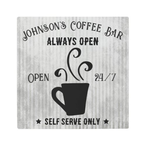 Signature Self Serve Coffee Bar Metal Print