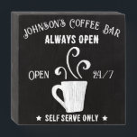 Signature Self Serve Coffee Bar Wooden Box Sign<br><div class="desc">This chalkboard style wooden box sign is the perfect addition for your very own coffee bar. Personalize it with your desired name and give as a memorable housewarming gift. Design includes copyright material of Cricut.</div>