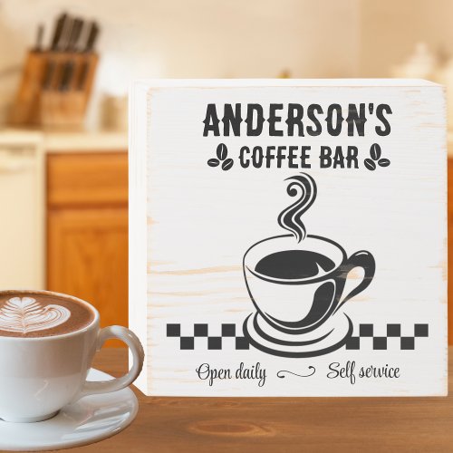 Signature Self Serve Coffee Bar  Wooden Box Sign