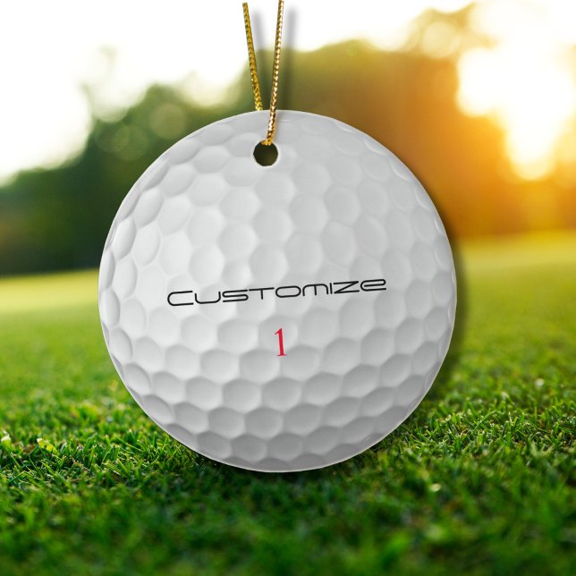 Signature Series 1 Personalized Golf Ball Gifts Ceramic Ornament (Creator Uploaded)
