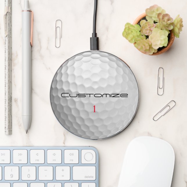 Signature Series 1 Personalized Golf Ball Gifts Wireless Charger (Desk)