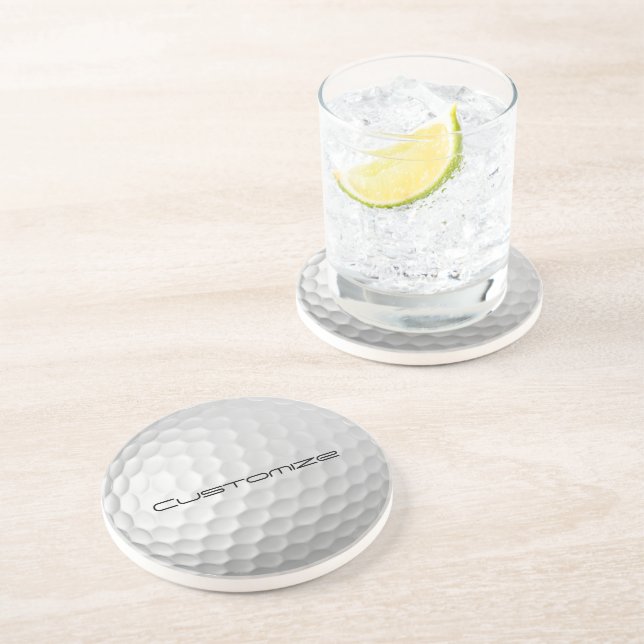 Signature Series Personalized Golf Ball Gifts Coaster (Side)