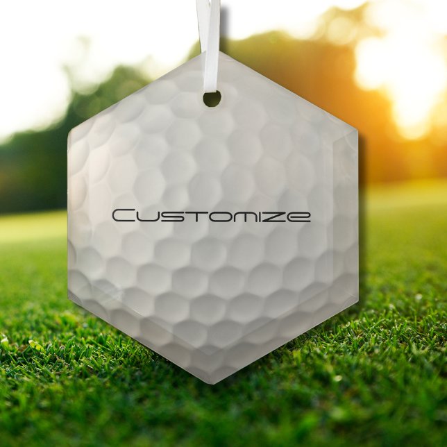 Signature Series Personalized Golf Ball Gifts Glass Ornament (Creator Uploaded)