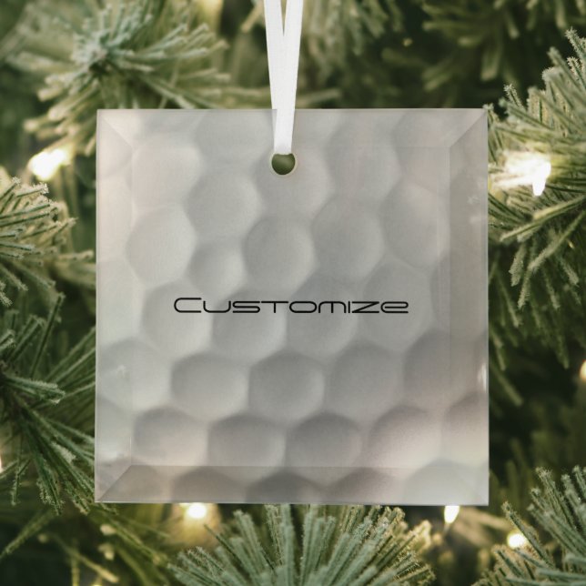 Signature Series Personalized Golf Ball Gifts Glass Ornament (Insitu)