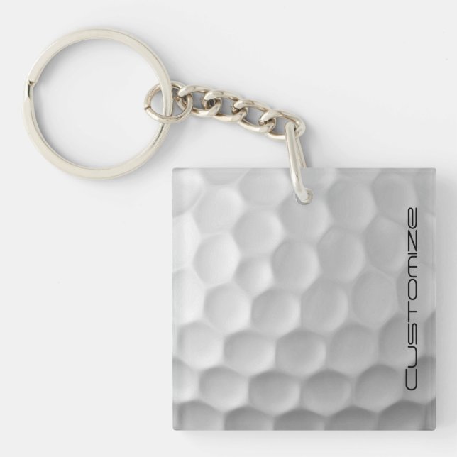 Signature Series Personalized Golf Ball Gifts Keychain (Front)