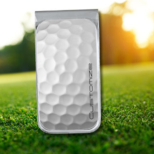 Signature Series Personalized Golf Ball Gifts Silver Finish Money Clip
