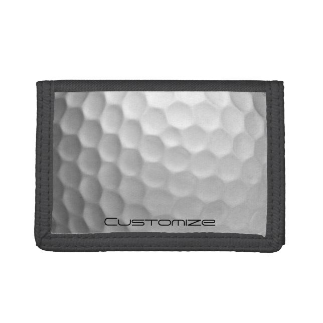 Signature Series Personalized Golf Ball Gifts Trifold Wallet (Front)