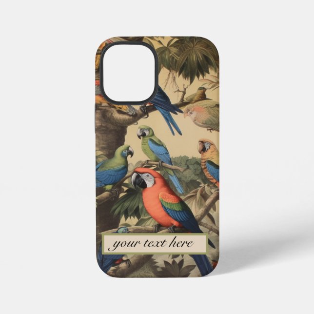 Signature Shell Parrot Canopy Vintage Botanical iPhone Case (Back)