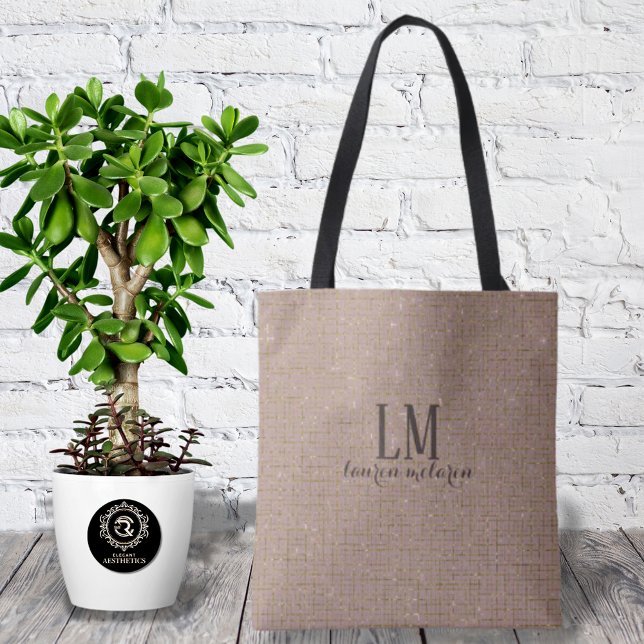 Signature True Taupe Monogram Tote with Soft Shine Bag (Creator Uploaded)