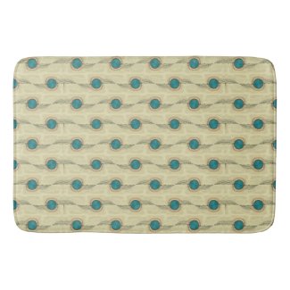 Signature Turquoise Abstract Dots Pattern Bathroom Mat