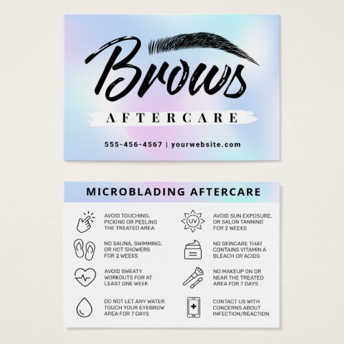 Signature UV Gloss Holographic Brow Aftercare Card