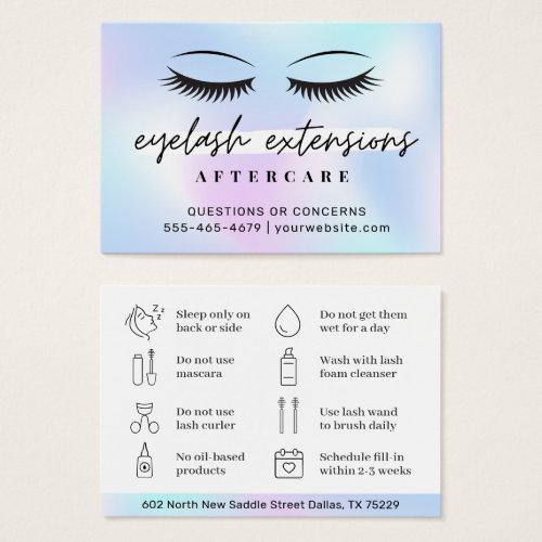 Signature UV Gloss Holographic Lash Aftercare Card