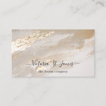 Signature Vintage Gold Beige Business Card by TwoTravelledTeens at Zazzle
