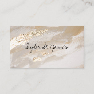Signature Vintage Gold Beige Painting Business Car Business Card