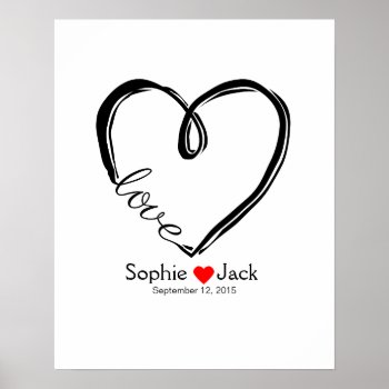 Signature Wedding Guest Book Infinity Heart Color by TheArtyApples at Zazzle