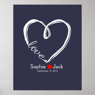 signature wedding guest book infinity heart color