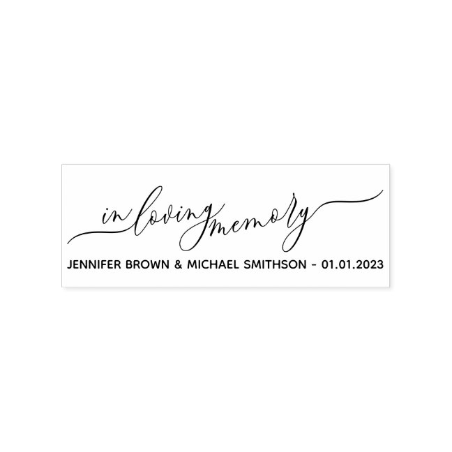 Signature Wedding In loving Memory Rubber Stamp