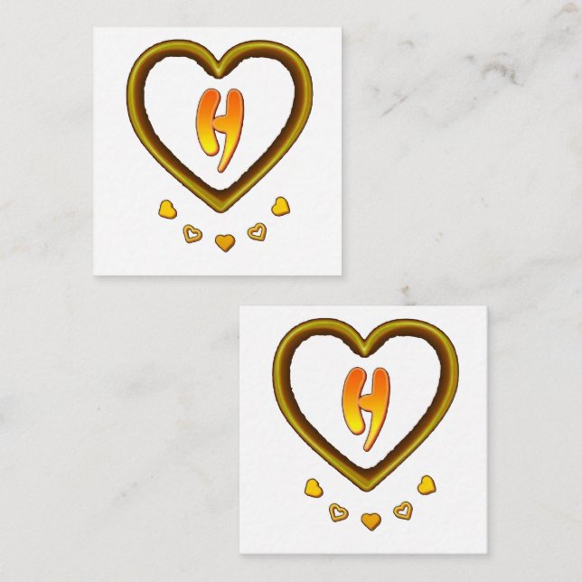 signature with the letter h, note card (Front/Back)