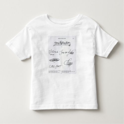 Signatures of 16th and 17th century toddler t_shirt