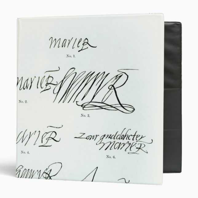 Signatures of Mary Queen of Scots 3 Ring Binder (Front/Inside)