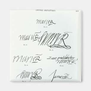 Signatures of Mary Queen of Scots Magnet