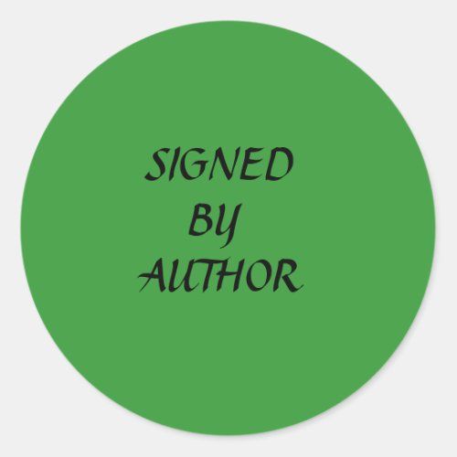 SIGNED BY AUTHOR CLASSIC ROUND STICKER