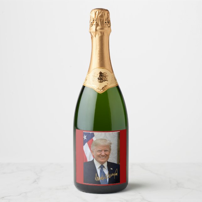 SIGNED BY PRESIDENT TRUMP 2 SPARKLING WINE LABEL (Front)