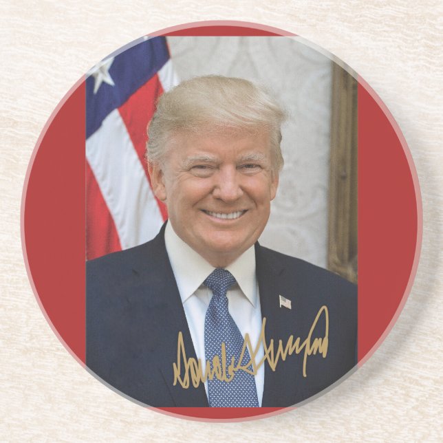 SIGNED BY PRESIDENT TRUMP  COASTER (Front)