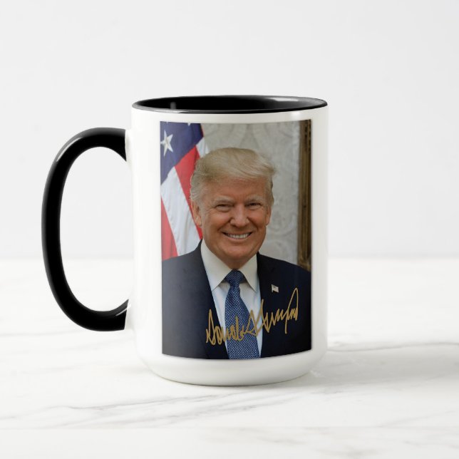 SIGNED BY PRESIDENT TRUMP MUG (Left)