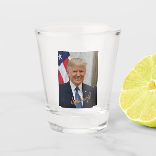SIGNED BY PRESIDENT TRUMP SHOT GLASS