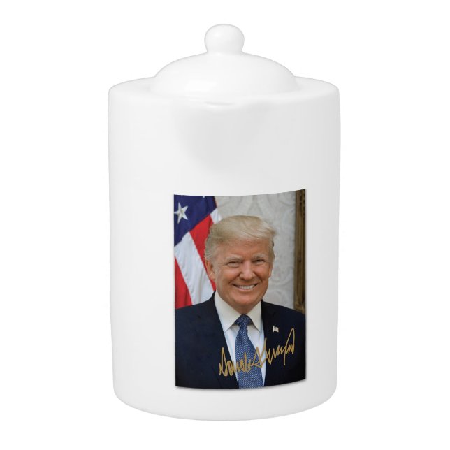SIGNED BY PRESIDENT TRUMP TEAPOT (Front)