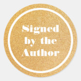 Gold Glitter Autographed Copy Author Writer Star Star Sticker