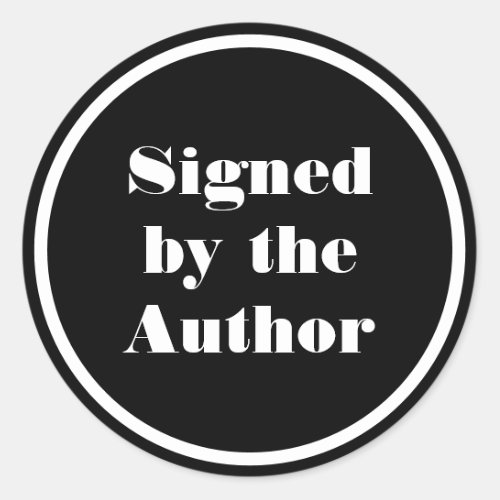Signed by the author minimal simple  classic round sticker