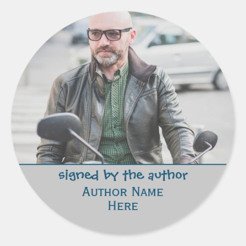 Signed By The Author Photo Template Book Classic Round Sticker