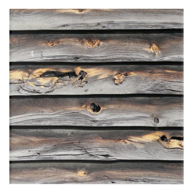 signed by the weather as old wood background acrylic print (Front)