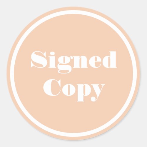 Signed copy author book signing classic round sticker