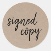 Gold Glitter Autographed Copy Author Writer Star Star Sticker