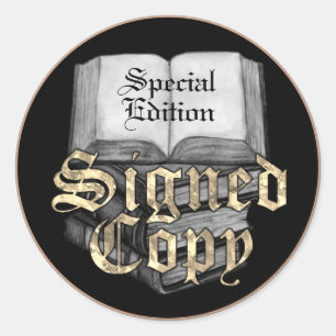 Signed Copy Black And Gold Classic Round Sticker
