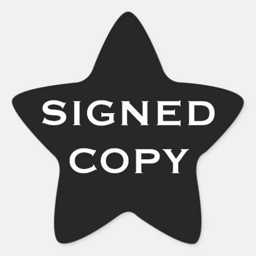 SIGNED COPY  Book Sticker Star Shaped