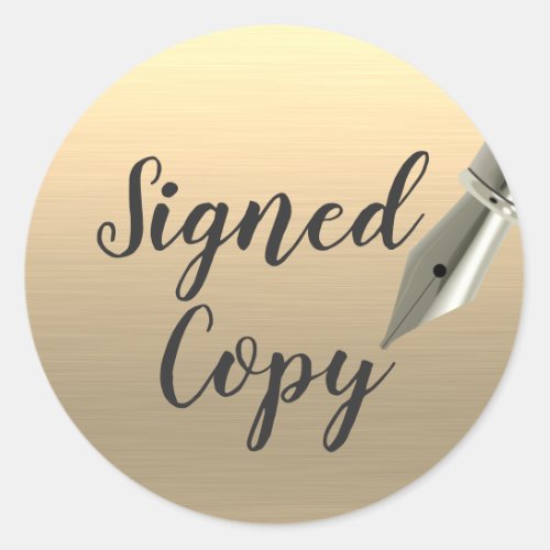 Signed Copy Gold Writer Classic Round Sticker