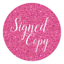 Signed Copy Pink Faux Glitter